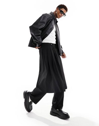 Pantalon avec jupe plissée - Noir - Asos Design - Modalova