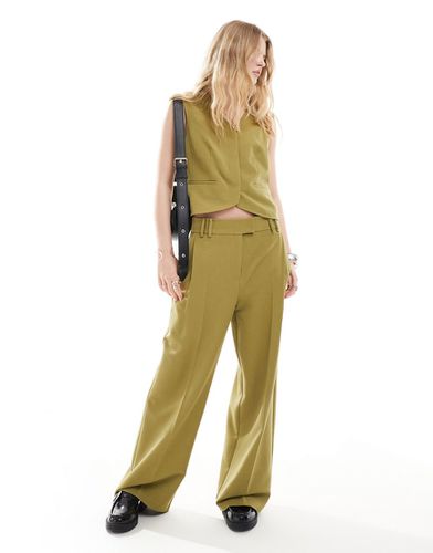 Pantalon dad taille basse - olive - Asos Design - Modalova