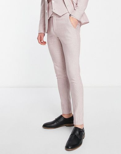 Pantalon de costume ultra ajusté en laine mélangée à mini motif pied-de-poule - Asos Design - Modalova