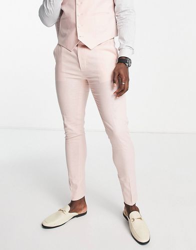 Pantalon de costume ultra ajusté en lin mélangé - Asos Design - Modalova