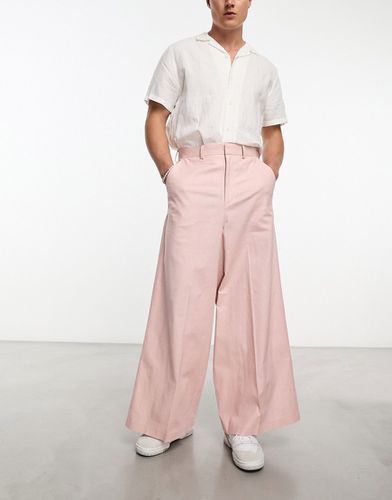 Pantalon de costume ultra ample en lin mélangé - Asos Design - Modalova