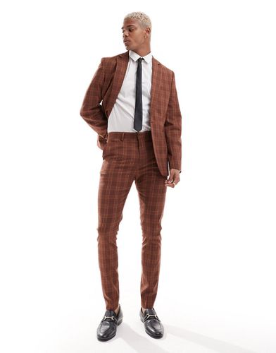 Pantalon de costume ultra skinny à carreaux ton sur ton - Taupe - Asos Design - Modalova