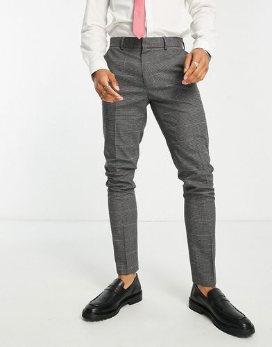 Pantalon de costume ajusté à carreaux pied-de-poule - anthracite - Asos Design - Modalova