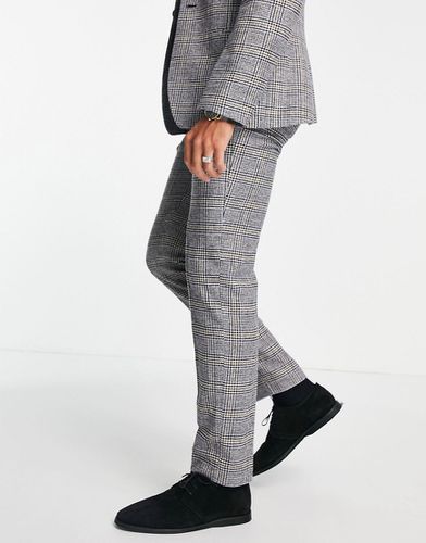 Pantalon de costume ajusté en laine mélangée à carreaux Prince de Galles - Asos Design - Modalova