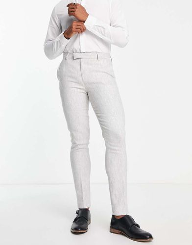 Pantalon de costume ajusté en sergé de laine mélangée - glacé - Asos Design - Modalova