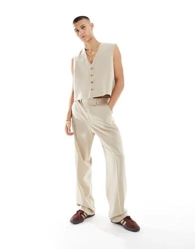 Pantalon de costume ample - Taupe - Asos Design - Modalova