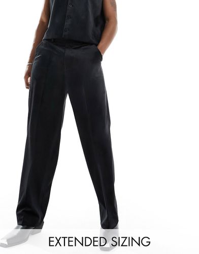 Pantalon de costume ample en suédine - Asos Design - Modalova