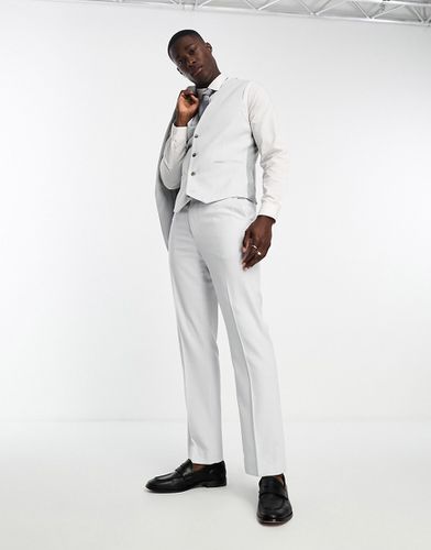 Pantalon de costume droit en tissu micro-texturé - glacé - Asos Design - Modalova