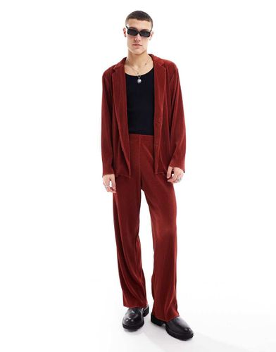 Pantalon de costume plissé ample - Rouge - Asos Design - Modalova