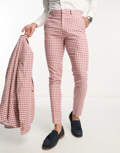Pantalon de costume skinny en lin mélangé - Vichy - Asos Design - Modalova