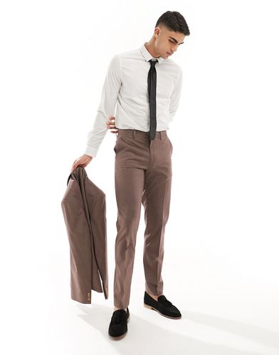 Pantalon de costume slim - Marron - Asos Design - Modalova