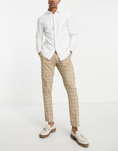 Pantalon de costume slim à gros carreaux - Taupe - Asos Design - Modalova