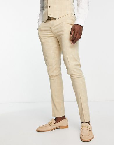 Pantalon de costume slim à gros carreaux - Taupe - Asos Design - Modalova