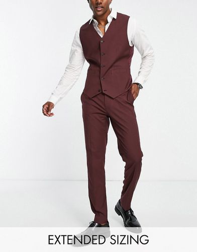 Pantalon de costume slim - Bordeaux - ASOS DESIGN - Modalova