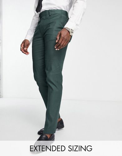 Pantalon de costume slim en lin mélangé - forêt - Asos Design - Modalova