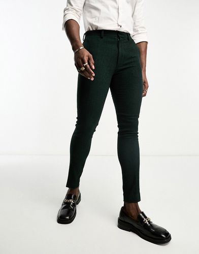 Pantalon de costume super skinny en laine mélangée à chevrons - Asos Design - Modalova