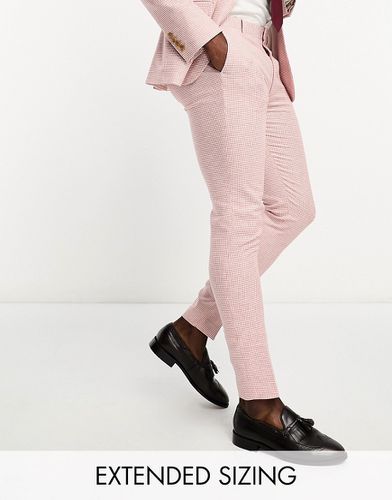 Pantalon de costume super skinny en lin mélangé à carreaux pied-de-poule - Asos Design - Modalova