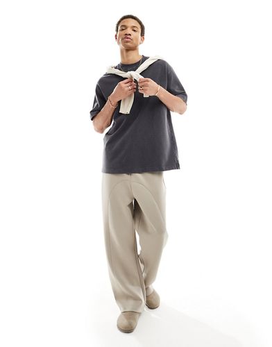 Pantalon de jogging droit en néoprène avec ourlet fixe - Beige - Asos Design - Modalova