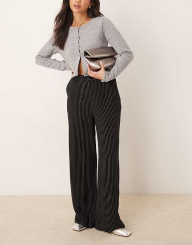 Pantalon de tailleur coupe dad ample à fines rayures - Noir - Asos Design - Modalova