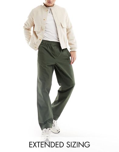 Pantalon décontracté à taille élastique facile à enfiler - Kaki - Asos Design - Modalova