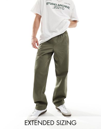Pantalon décontracté à enfiler - Olive - Asos Design - Modalova