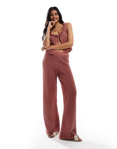 Pantalon d'ensemble ample en maille - Rouille - Asos Design - Modalova