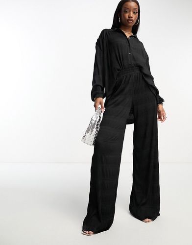 Pantalon d'ensemble plissé ample - Noir - Asos Design - Modalova