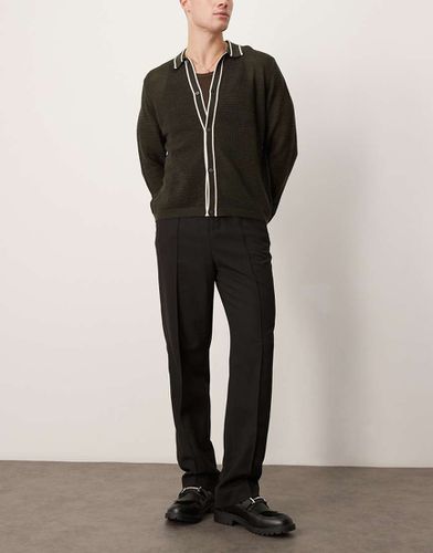 Pantalon élégant coupe droite à taille haute et plis nervurés - Asos Design - Modalova