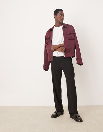 Pantalon élégant coupe droite à taille haute - scintillant - Asos Design - Modalova