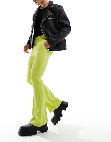 Pantalon élégant évasé coupe skinny - Chartreuse - Asos Design - Modalova