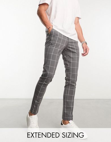 Pantalon habillé ultra skinny à grands carreaux - Anthracite - Asos Design - Modalova