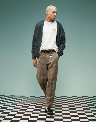 Pantalon habillé fuselé oversize à carreaux en laine mélangée - Asos Design - Modalova