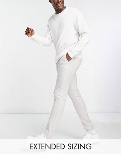 Pantalon habillé super skinny en lin mélangé à carreaux Prince de Galles - Asos Design - Modalova