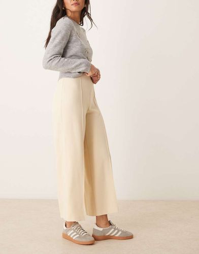 Pantalon large habillé style épuré coupe courte - Babeurre - Asos Design - Modalova