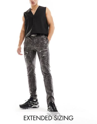 Pantalon skinny en imitation cuir avec fermeture éclair - délavé - Asos Design - Modalova