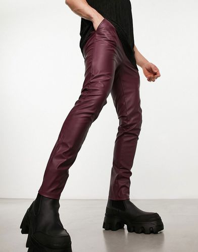 Pantalon skinny en similicuir - Bordeaux - Asos Design - Modalova