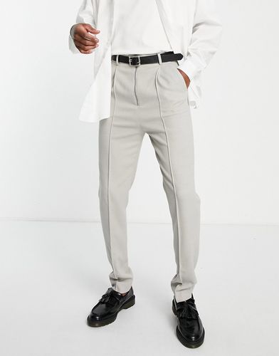 Pantalon slim habillé en sergé avec fermeture éclair et pinces sur le devant - glacé - Asos Design - Modalova