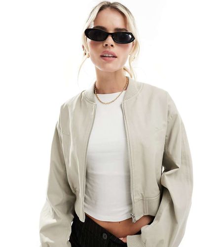 ASOS DESIGN Petite - Bomber d'été en coton - Taupe délavé - Asos Petite - Modalova