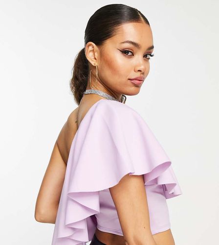 ASOS DESIGN Petite - Crop top asymétrique en néoprène - Lilas - Asos Petite - Modalova