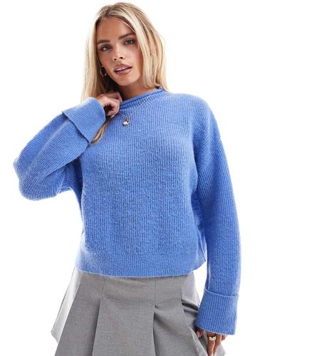 ASOS DESIGN Petite - Pull à col cheminée - Bleu - Asos Petite - Modalova