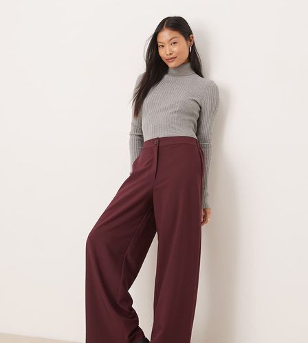 Petite - Pantalon de tailleur coupe dad ample - Bordeaux - Asos Design - Modalova