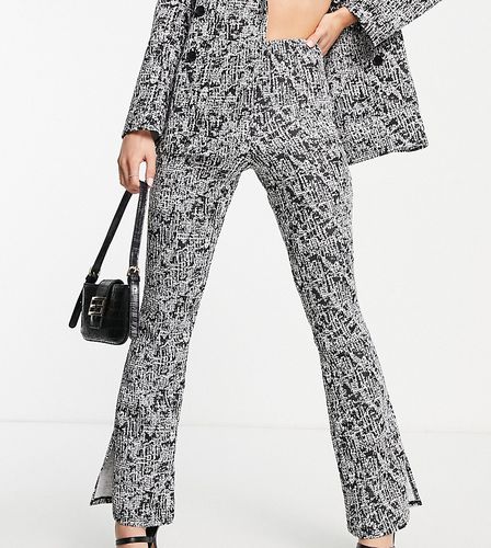 Petite - Pantalon de tailleur coupe slim en jersey - Monochrome - Asos Design - Modalova