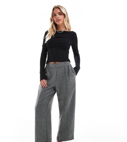 ASOS DESIGN Petite - Pantalon tailleur bouffant facile à enfiler - Gris - Asos Petite - Modalova