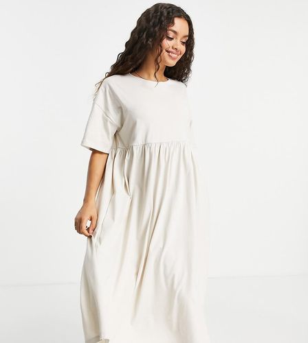 Petite - Robe babydoll mi-longue oversize - Taupe - Asos Design - Modalova