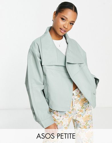 ASOS DESIGN Petite - Veste à enfiler en similicuir - Sauge - Asos Petite - Modalova