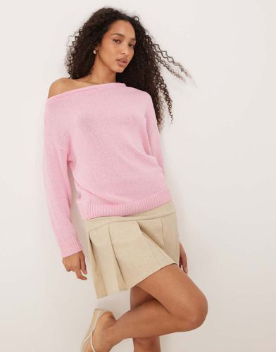 Pull asymtrique en maille - clair - Asos Design - Modalova