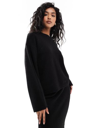 Pull en maille duveteuse d'ensemble à manches larges - Noir - Asos Design - Modalova