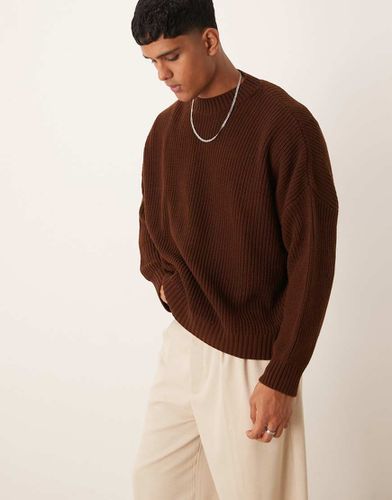 Pull oversize coupe carrée en maille côtelée - Asos Design - Modalova