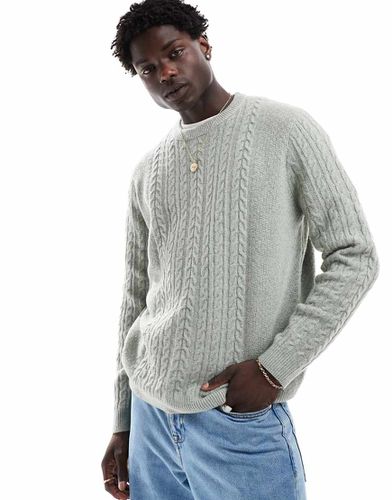 Pull ras de cou en maille torsadée coupe décontractée et ample - Asos Design - Modalova