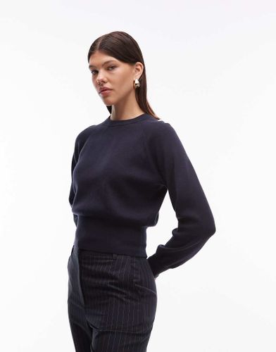 Pull ras de cou en maille avec taille cintre - Asos Design - Modalova